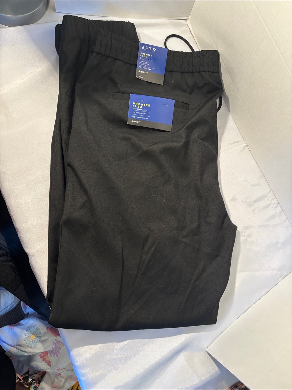 Apt. 9 Black Slim Trousers with Elastic Waist